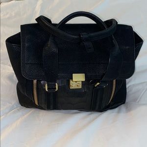3.1 Philip Lim Pashli black suede/leather handbag